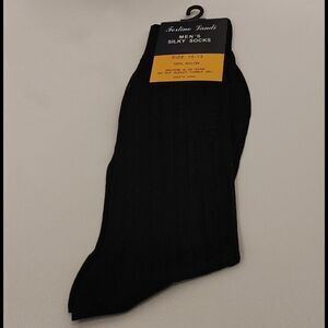 MEN'S FORTINO LANDI/MILANO MODA BLACK SILKY SHEER DRESS SOCKS. S01.